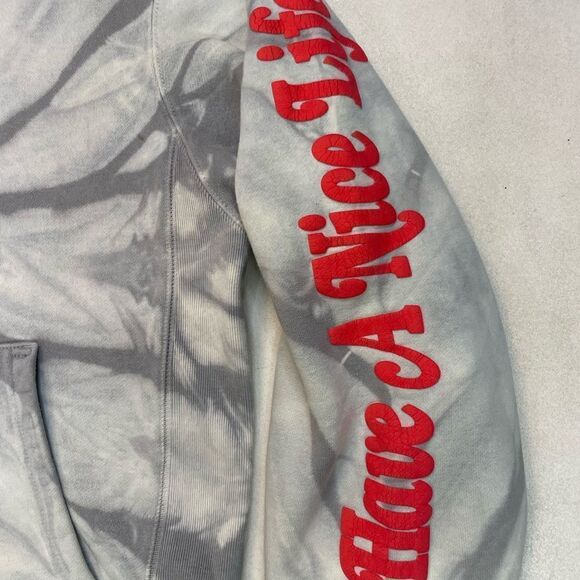 Gnarctic Have A Nice Life Pullover Hoodie Men Medium Gray Tie Dye - Picture 3 of 7
